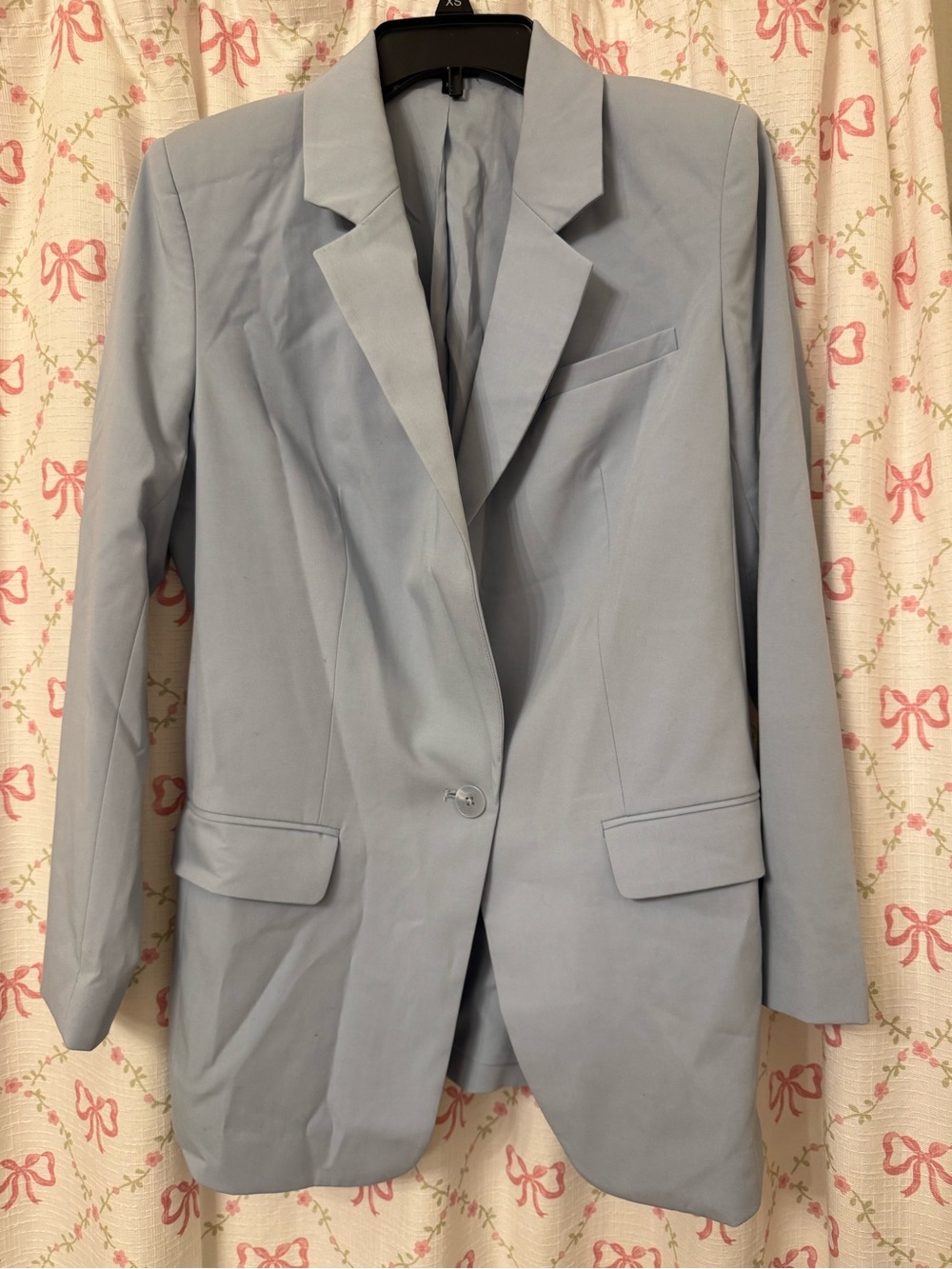 Express light Blue Single-Button Blazer